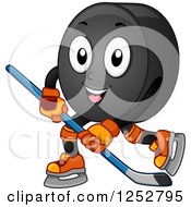 Poster, Art Print Of Hockey Puck Character In Action