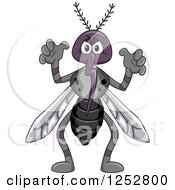 Clipart Of A Scary Mosquito Royalty Free Vector Illustration