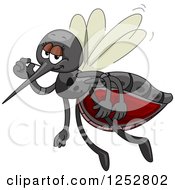 Clipart Of A Satisfied Mosquito Full Of Blood Royalty Free Vector Illustration by BNP Design Studio