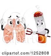 Devil Cigarette Attacking Lungs