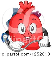 Clipart Of A Happy Heart Organ Taking Its Blood Pressure Royalty Free Vector Illustration