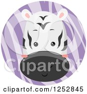 Poster, Art Print Of Cute Zebra In A Purple Circle