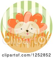 Poster, Art Print Of Cute Male Lion In A Stripe Circle
