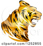 Poster, Art Print Of Roaring Tiger Head In Profile