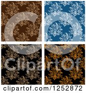 Poster, Art Print Of Seamless Background Patterns Of Henna Flowers
