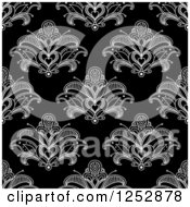 Poster, Art Print Of Seamless Background Pattern Of Hena Flowers In Black And White