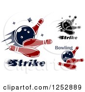 Poster, Art Print Of Bowling Balls Smashing Into Pins With Text