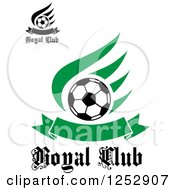Poster, Art Print Of Soccer Balls Wings And Banners With Royal Club Text