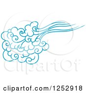Clipart Of A Blue Wind Or Cloud 8 Royalty Free Vector Illustration