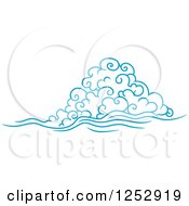 Clipart Of A Blue Wind Or Cloud 7 Royalty Free Vector Illustration