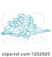 Clipart Of A Blue Wind Or Cloud 6 Royalty Free Vector Illustration