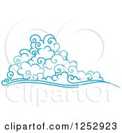 Clipart Of A Blue Wind Or Cloud 9 Royalty Free Vector Illustration