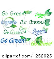 Clipart Of Organic And Go Green Designs With Leaves Royalty Free Vector Illustration by Vector Tradition SM
