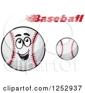 Poster, Art Print Of Happy Baseball Character And Text