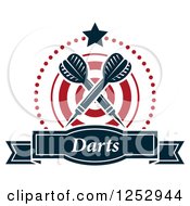 Star And Dots Around A Banner Target And Crossed Throwing Darts With Text