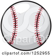 Clipart Of A White And Red Baseball Royalty Free Vector Illustration