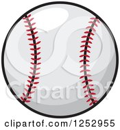 Poster, Art Print Of White And Red Baseball