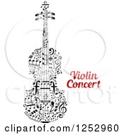 Poster, Art Print Of Music Note Violin And Text