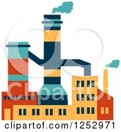 Clipart Of A Colorful Factory Royalty Free Vector Illustration