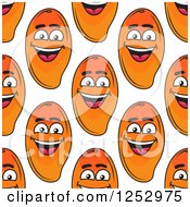 Clipart Of A Seamless Background Pattern Of Happy Mangoes Royalty Free Vector Illustration