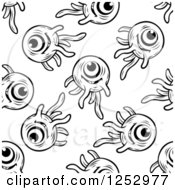 Clipart Of A Seamless Background Pattern Of Cyclops Germs Royalty Free Vector Illustration