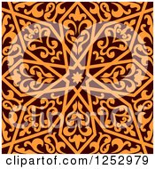 Clipart Of A Seamless Brown And Orange Arabic Or Islamic Design 7 Royalty Free Vector Illustration