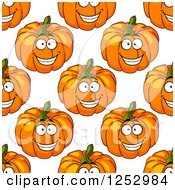 Poster, Art Print Of Seamless Background Pattern Of Happy Pumpkins