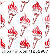 Clipart Of A Seamless Background Pattern Of Red Torches 2 Royalty Free Vector Illustration