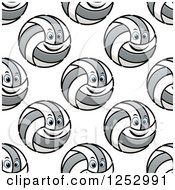 Seamless Background Pattern Of Happy Volleyballs