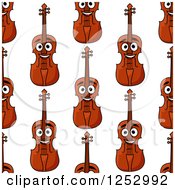 Poster, Art Print Of Seamless Background Pattern Of Happy Violins