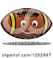 Poster, Art Print Of Cartoon Happy American Football Floating