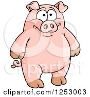 Poster, Art Print Of Happy Standing Pig