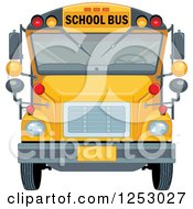 Poster, Art Print Of Front View Of A Yellow School Bus