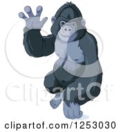 Poster, Art Print Of Cute Friendly Gorilla Waving
