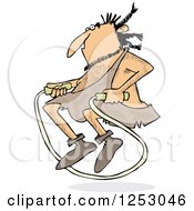 Caveman Exercising With A Jump Rope