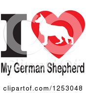 Poster, Art Print Of I Heart My German Shepherd Dog Design