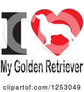I Heart My Golden Retriever Dog Design