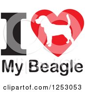 Poster, Art Print Of I Heart My Beagle Dog Design