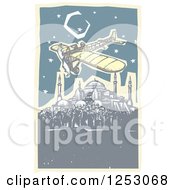 Poster, Art Print Of Plane Flying Over The Hagia Sophia At Night In Istanbul Turkey