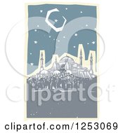 Poster, Art Print Of Crescent Moon And Starry Night Sky Over The Hagia Sophia