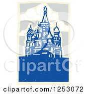 Clipart Of A Woodcut Of Kremlin In Moscow Royalty Free Vector Illustration