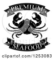 Poster, Art Print Of Black And White Premium Seafood Food Banners And Crab