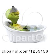 Clipart Of A 3d Tortoise Wearing Sunglasses And Soaking In A Bath Tub Royalty Free Illustration