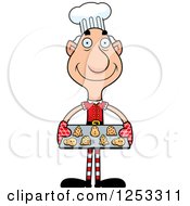 Poster, Art Print Of Happy Grandpa Christmas Elf Baking Cookies