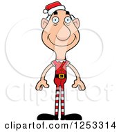 Clipart Of A Happy Grandpa Christmas Elf Royalty Free Vector Illustration by Cory Thoman