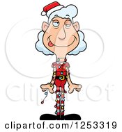Grandma Christmas Elf Tangled In Lights