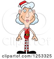 Clipart Of A Happy Grandma Christmas Elf Royalty Free Vector Illustration by Cory Thoman