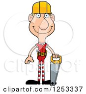 Poster, Art Print Of Happy Man Christmas Elf Builder With Tools