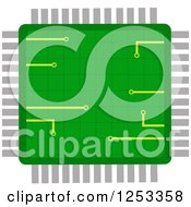 Poster, Art Print Of Green Microchip