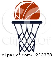 Poster, Art Print Of Basketball Over A Hoop